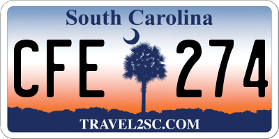 SC license plate CFE274