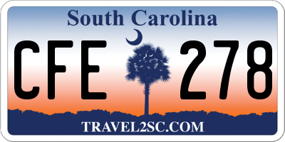 SC license plate CFE278