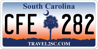 SC license plate CFE282