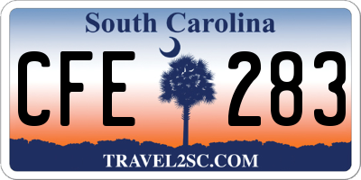 SC license plate CFE283