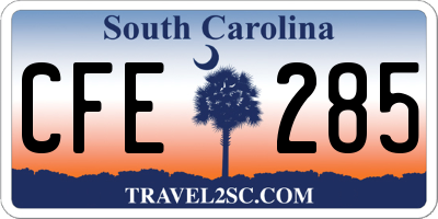 SC license plate CFE285