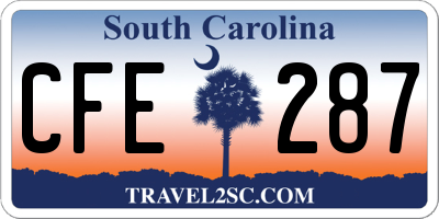 SC license plate CFE287