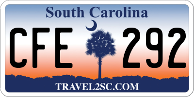 SC license plate CFE292