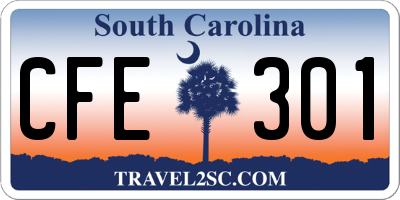 SC license plate CFE301