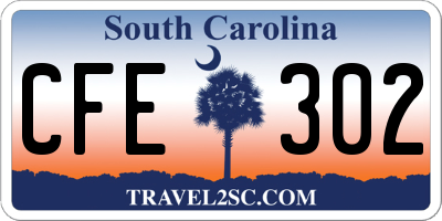 SC license plate CFE302