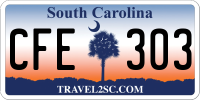 SC license plate CFE303