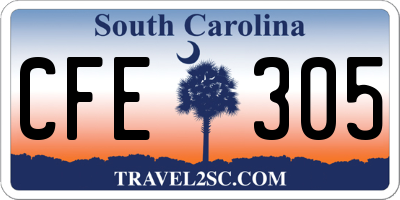 SC license plate CFE305