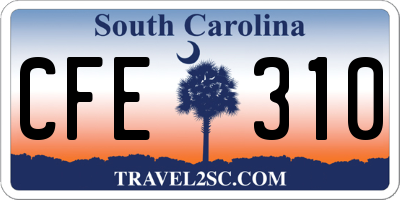SC license plate CFE310