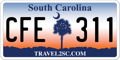 SC license plate CFE311