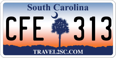 SC license plate CFE313