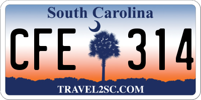 SC license plate CFE314