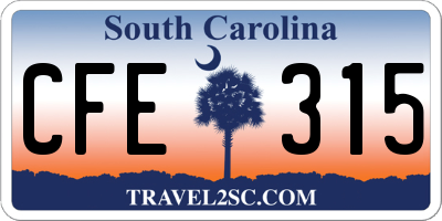 SC license plate CFE315