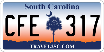 SC license plate CFE317