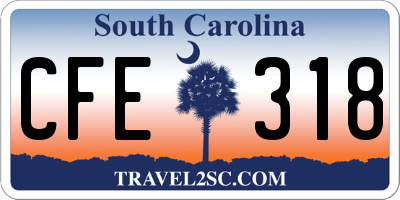 SC license plate CFE318