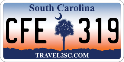 SC license plate CFE319