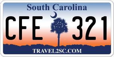 SC license plate CFE321
