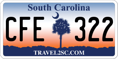 SC license plate CFE322