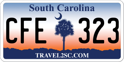 SC license plate CFE323