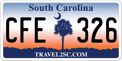 SC license plate CFE326