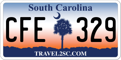 SC license plate CFE329