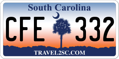SC license plate CFE332