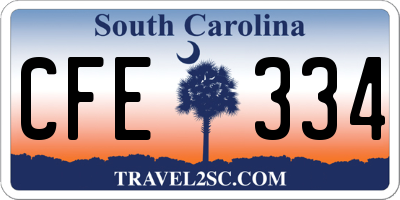 SC license plate CFE334