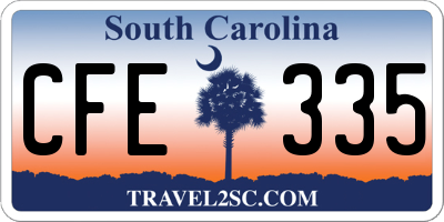 SC license plate CFE335