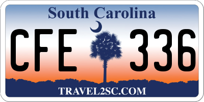 SC license plate CFE336