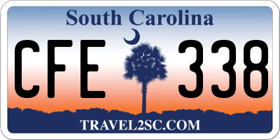 SC license plate CFE338