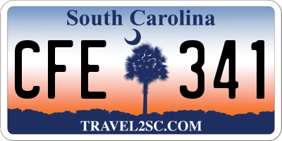 SC license plate CFE341