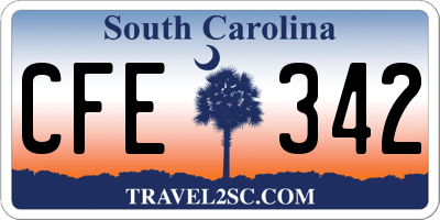 SC license plate CFE342