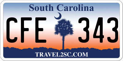 SC license plate CFE343
