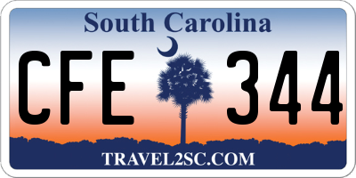 SC license plate CFE344