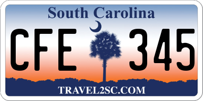 SC license plate CFE345
