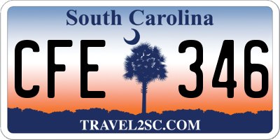 SC license plate CFE346