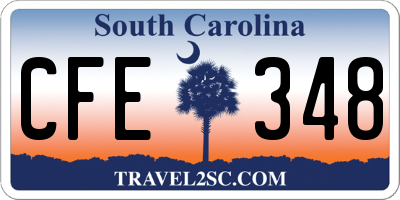 SC license plate CFE348