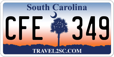 SC license plate CFE349