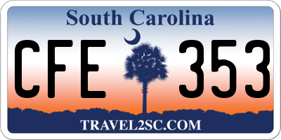SC license plate CFE353