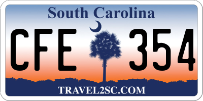 SC license plate CFE354