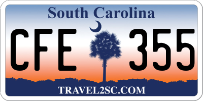 SC license plate CFE355