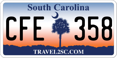 SC license plate CFE358