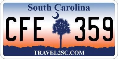 SC license plate CFE359