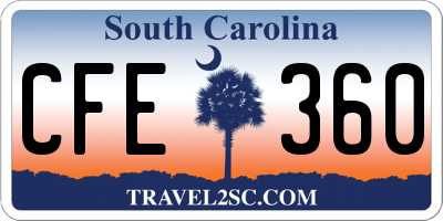 SC license plate CFE360