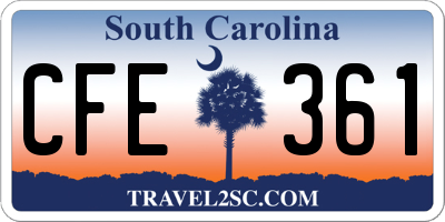 SC license plate CFE361