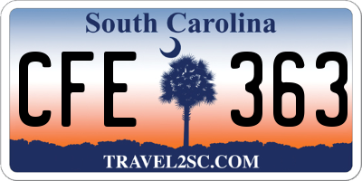 SC license plate CFE363
