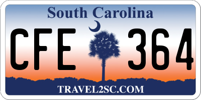 SC license plate CFE364