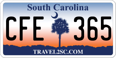 SC license plate CFE365