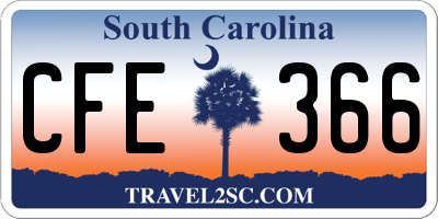 SC license plate CFE366