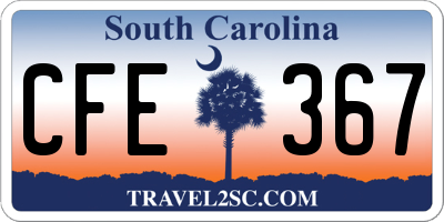 SC license plate CFE367