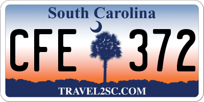 SC license plate CFE372